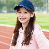 一位年轻女性运动爱好者戴着棒球帽